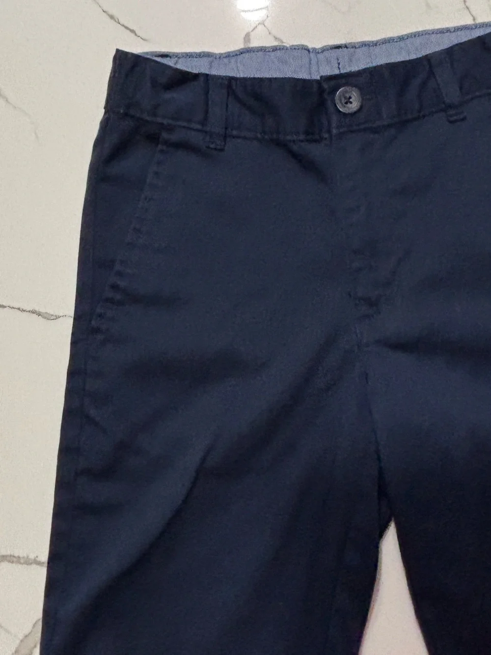 Chaps Kids Navy Big Boys Flat front Adjustable Chino Shorts Girls Unisex Size 8